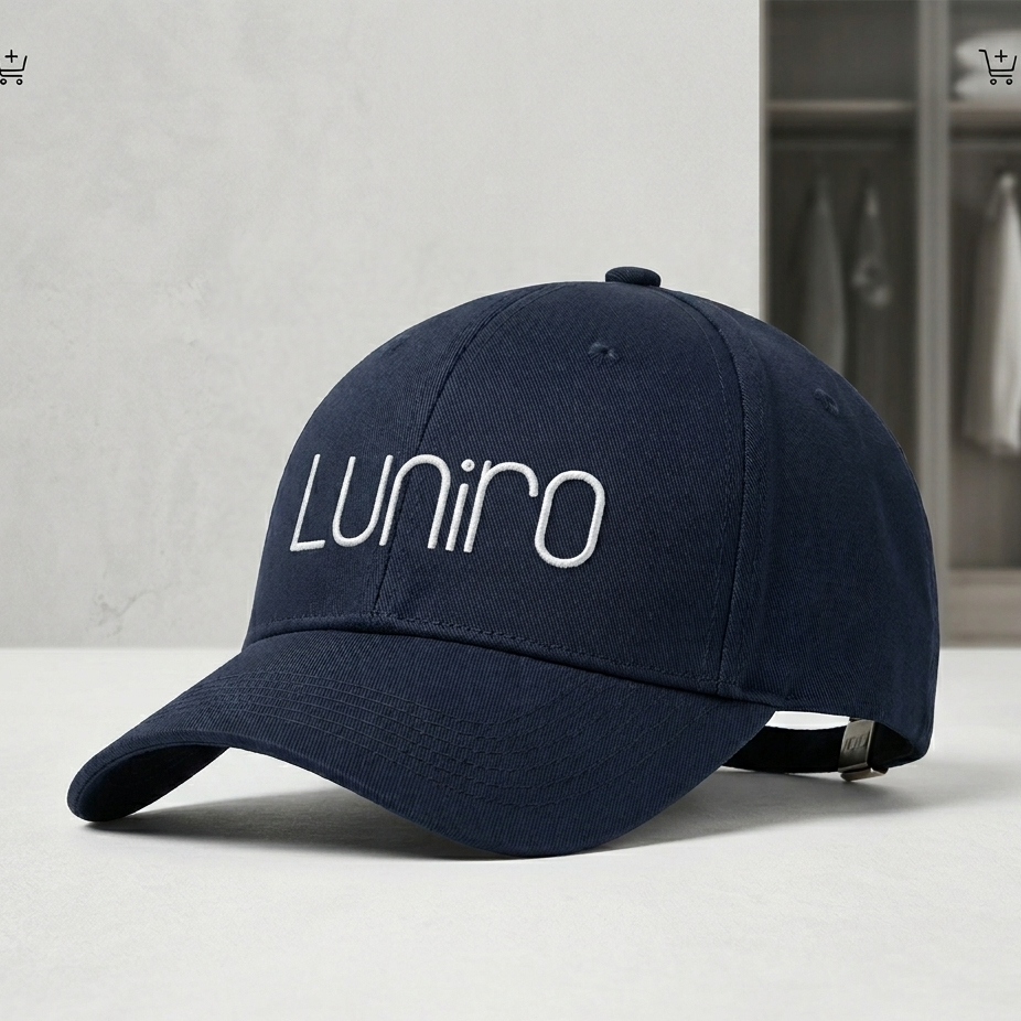 Luniro Premium Navy Blue Adjustable Cap